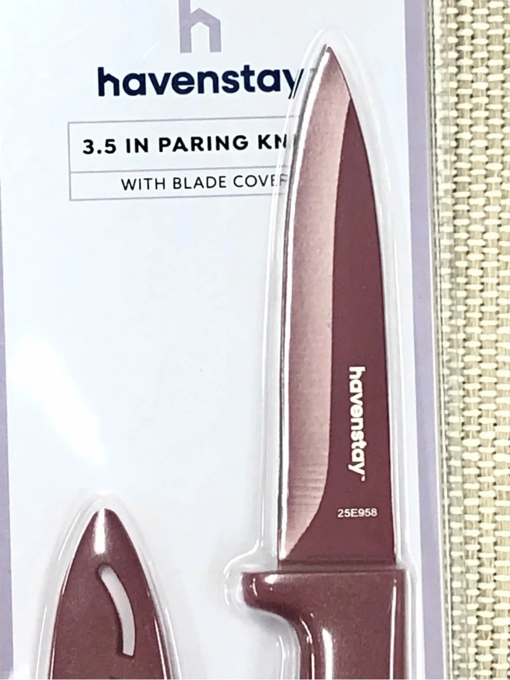 🥑$6🥑 NEW HAVENSTAY 3.5 inch Paring Knife with Blade Cover Red